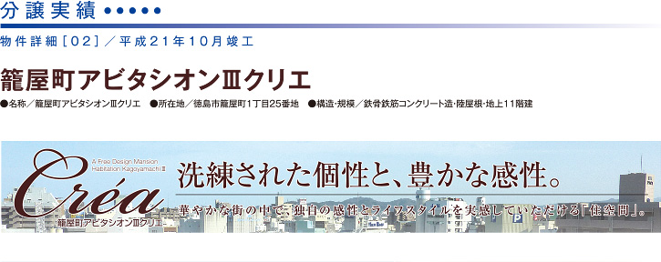 籠屋町アビタシオンⅢクリエ：分譲実績