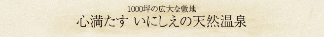 1000坪の広大な敷地 心満たす いにしえの天然温泉